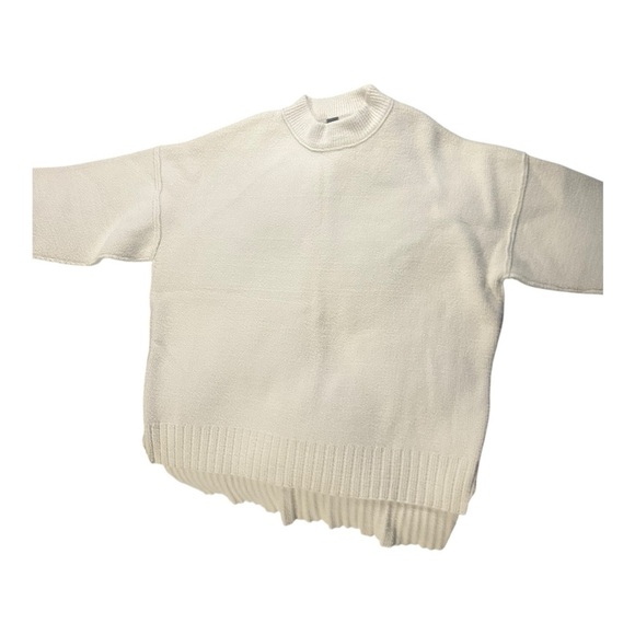 Free People Peaches Tunic Sweater Cream Oversized Slouchy Boho Pullover - Picture 4 of 7